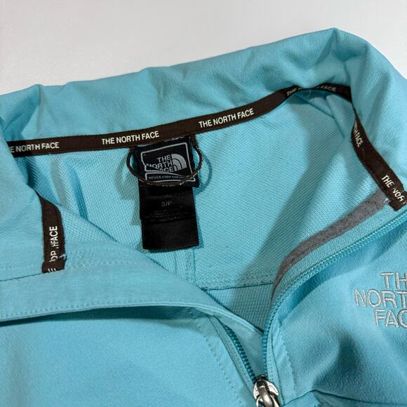 The North Face Apex Jacket 1/4 Zip Pullover Womens Small Light Blue Soft Shell - Picture 8 of 16